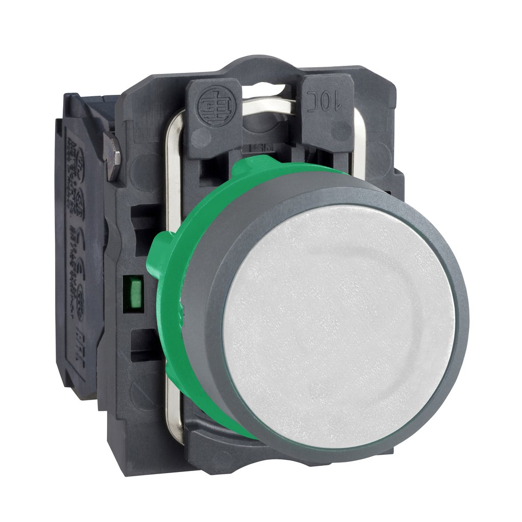 Harmony XB5 - bouton poussoir à impulsion - Ø22 - col grise - 1F - vis étrier