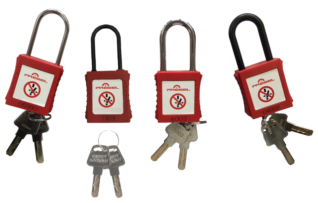 cadenas plastique rouge anse metal 4mm clé aléatoire Z