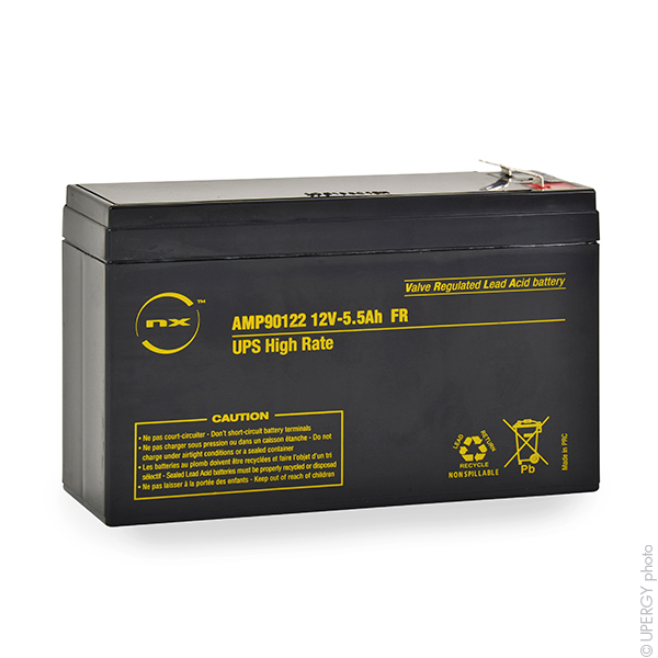 Unité(s) Batterie onduleur (UPS) NX 5.5-12 UPS High Rate FR 12V 5.5Ah F6.35/F4.8