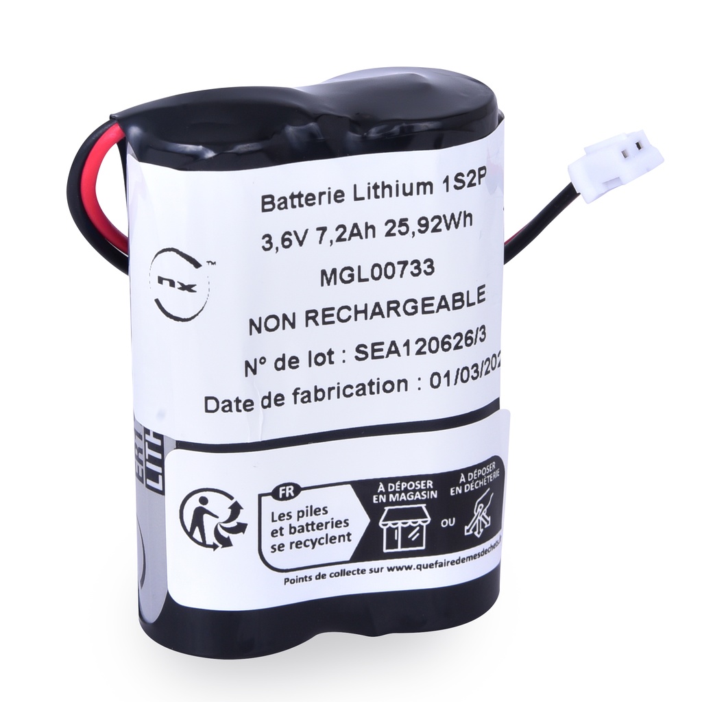 Pack(s) Batterie lithium 2x ER17505H 1S2P ST1 3.6V 7.2Ah JST