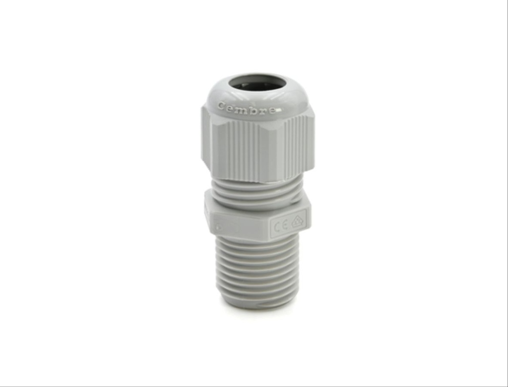 Presse-étoupe filetage long en polyamide IP68 ISO 16 gris (RAL 7035)