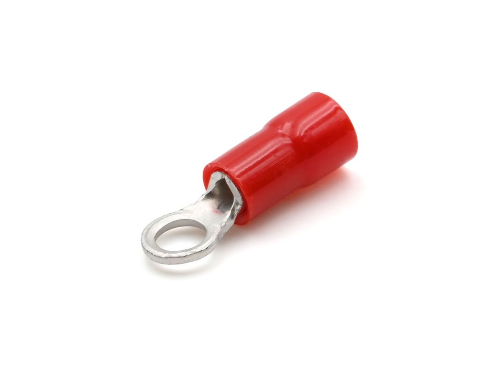 Cosse préisolée ronde rouge (0,25 à 1,5 mm²) - Diam. 3 mm