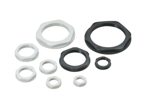 [CEM1143M63G] Ecrou en polyamide avec collerette ISO 63 gris foncé (RAL 7001)