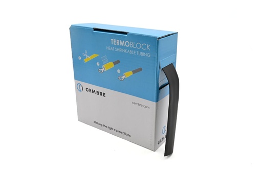 [CEMTBS190X5BK] Gaine thermo 2:1 en cassette 19 mm av. rétreint L 5 m noire