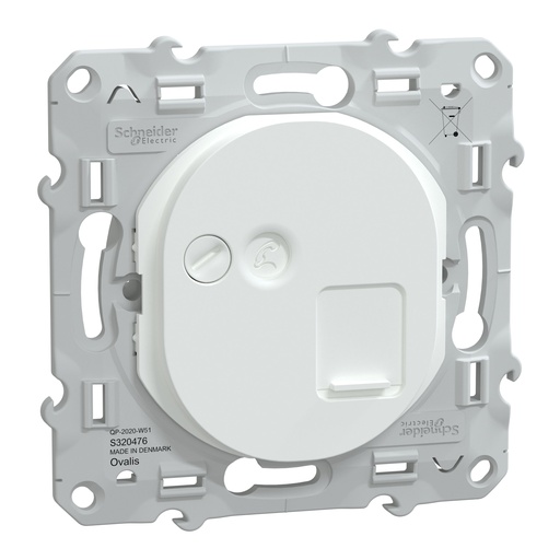 [SCHS320476] Ovalis - prise RJ45 cat.6 STP - grade 2TV min à grade 3TV (+ multimédia)- Blanc