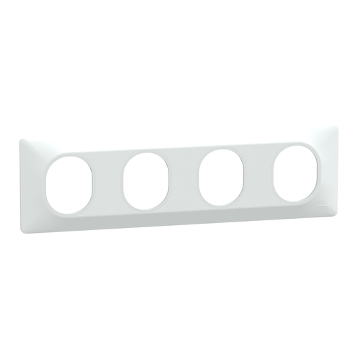 [SCHS320708] Ovalis - Plaque de finition - 4 postes Horizontal - entraxe 71 mm - Blanc