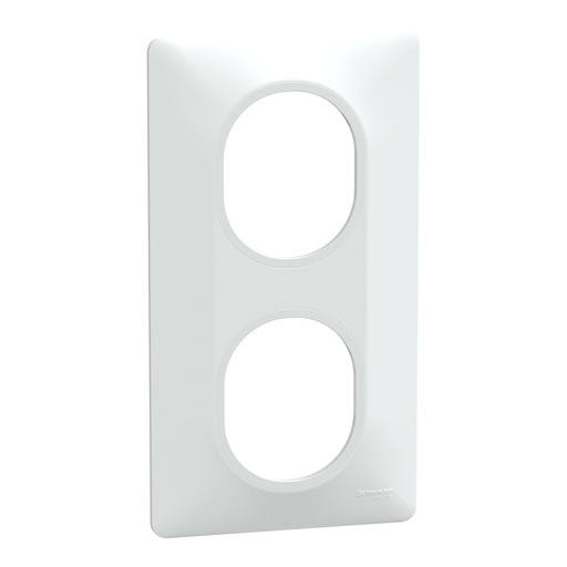 [SCHS320724] Ovalis - Plaque de finition - 2 postes Vertical - entraxe 71 mm - Blanc