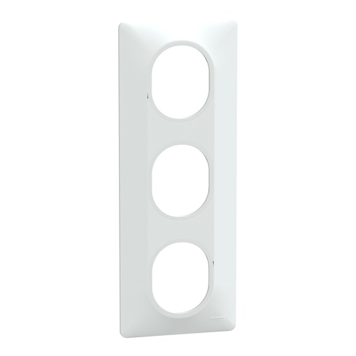 [SCHS320726] Ovalis - plaque de finition - 3 postes vertical - entraxe 71mm - blanc