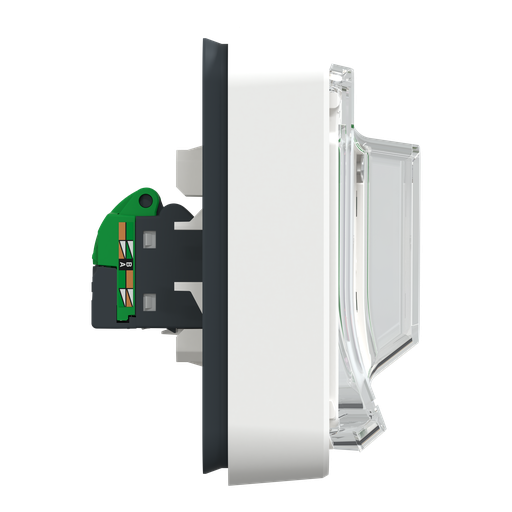 [SCHMUR39038] Mureva Styl - Prise RJ45 cat 6A blindé - complet encastré - IP55 IK07 - blanc