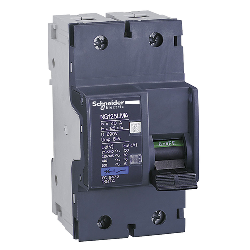 [SCH18873] Acti9 NG125LMA - Disjoncteur moteur - 25A - 2P 2d - déclencheur mag