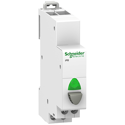[SCHA9E18036] Acti9, iPB bouton-poussoir lumineux 1 NO gris + voyant vert 110...230VCA