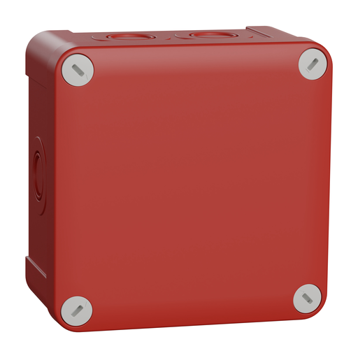 [SCHENN05175] Mureva Box - boîte dérivation 960° rouge -7x20/25 -int 105x105x55 ext 116x116x62