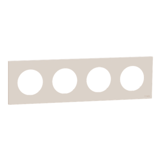 [SCHS902708] Odace - plaque de finition 4 postes - couleur Beige sable