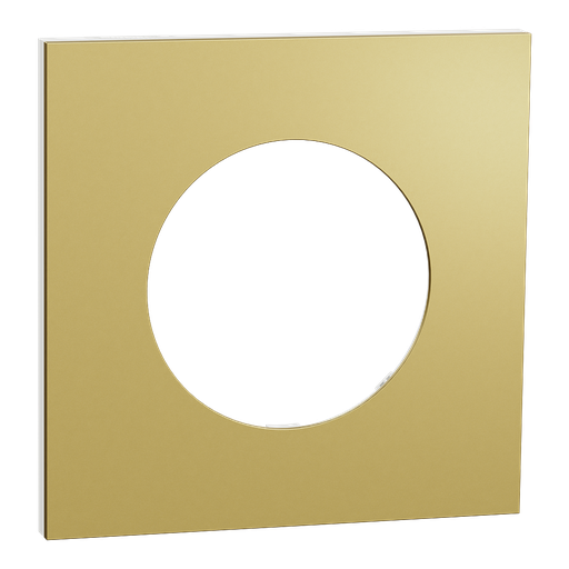 [SCHS911702] Odace Métal - plaque de finition 1 poste - effet Laiton support blanc