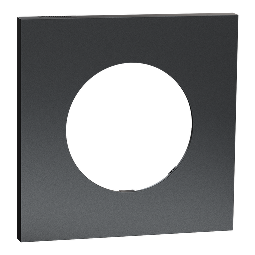 [SCHS912702] Odace Métal - plaque de finition 1 poste - effet Perle Noire support noir