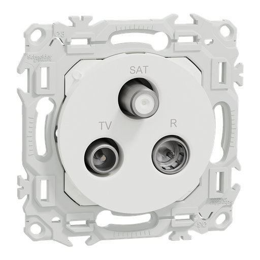 [SCHS920461] Odace - prise TV/FM/SAT - sorties coaxiales - blanc craie