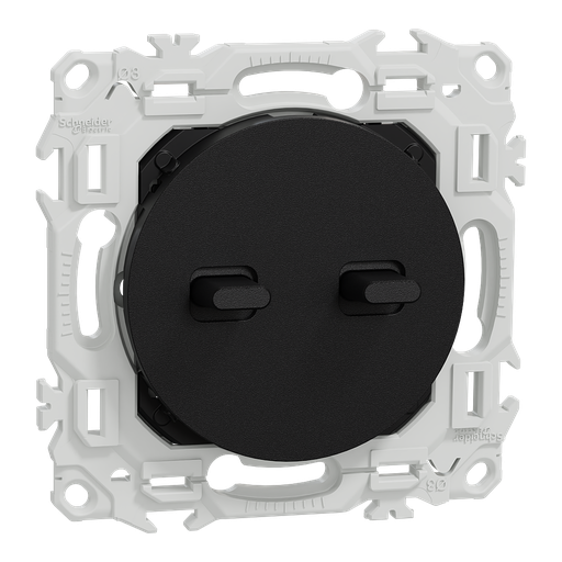 [SCHS940213] Odace - double va-et-vient ou poussoir à levier - 10AX - noir onyx