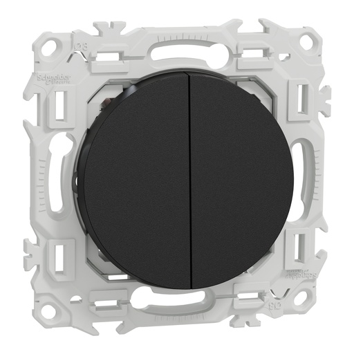 [SCHS940214] Odace - double va-et-vient ou poussoir - 10AX - noir onyx