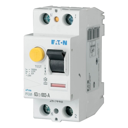 [EAT267448] Interrupteur différentiel PFGM, 2P, 63A 30mA type A