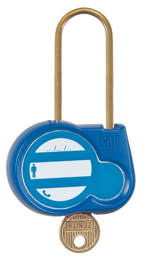 [CATAL-240-BL-111] cadenas bleu 50mm d.4mm clé identique 111