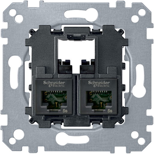 [SCHMTN4575-0002] D-Life - prise double RJ45 équipée S-One Cat5 UTP - méca seul