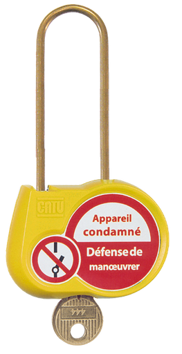 [CATAL-240-S-J-222] cadenas jaune 70mm d.4mm clé identique 222