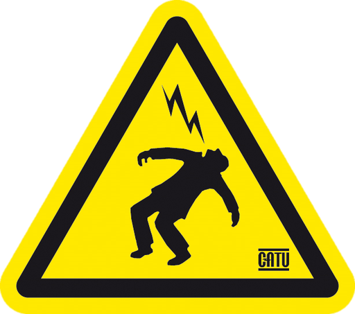 [CATAT-41/1] Etiquette de signalisation "homme foudroyé" 100 mm.