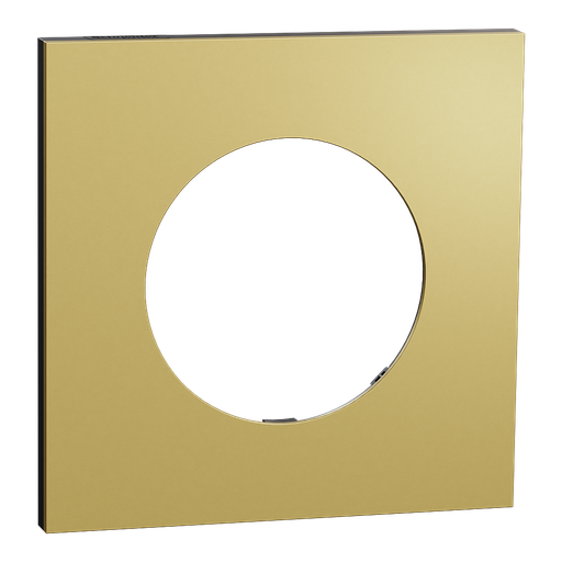 [SCHS916702] Odace Métal - plaque de finition 1 poste - effet Laiton support noir