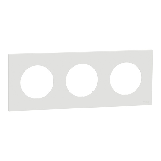 [SCHS920706] Odace - plaque de finition 3 postes - couleur Blanc craie