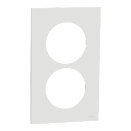 [SCHS920714] Odace - plaque de finition 2 postes entraxe spécifique 57mm - Blanc craie