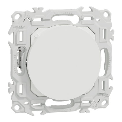 [SCHS925666] Odace - obturateur griffes montées - pré-perçage pour sortie câble - blanc craie