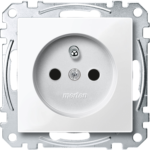 [SCHMEG2600-0319] System M - prise 2P+T - NF - borne à vis - blanc polaire brillant