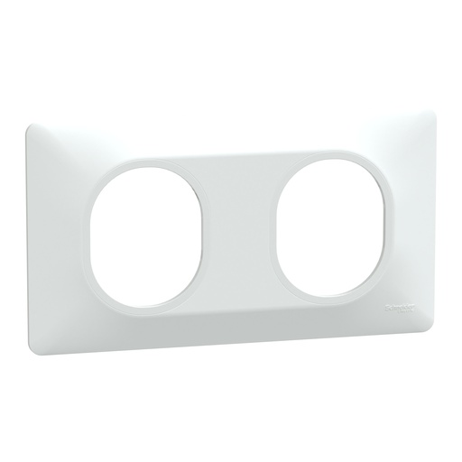 [SCHS320704] Ovalis - Plaque de finition - 2 postes Horizontal - entraxe 71 mm - Blanc