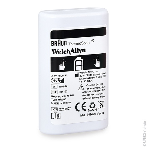 [ENIAMH071032] Batterie(s) Batterie médicale rechargeable Braun Thermoscan 2.4V 750mAh