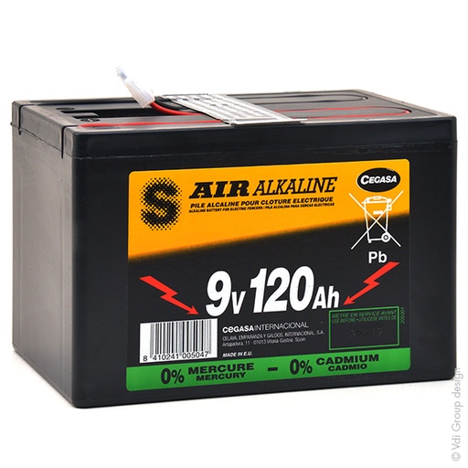 [ENIPRD1711] Pile(s) Pile depolarisation air alcaline eZ8 9/130M 9V 120Ah Molex