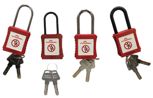 [CATPP-4-38-R-Z] cadenas plastique rouge anse nylon 4mm clé aléatoire Z