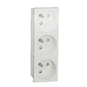 [SCHNU307918T] Unica - prise triple 2P+T - FR - spéciale goulotte - Blanc - méca seul