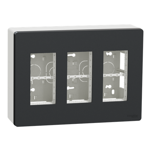 [SCHNU123454] Unica - boîte de concentration saillie complète - 3 col de 4 mod - Anthracite