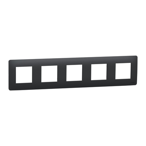 [SCHNU201054] Unica Studio - plaque de finition - Anthracite - 5 postes