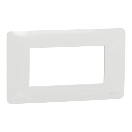 [SCHNU210418] Unica Studio - plaque de finition - Blanc - 4 modules