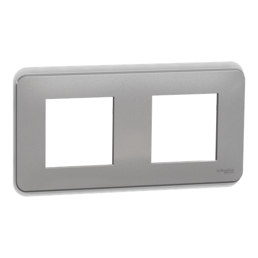 [SCHNU400430] Unica Pro - plaque de finition - Alu - 2 postes