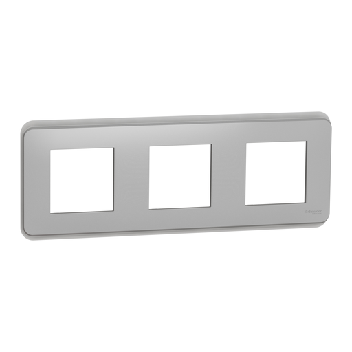 [SCHNU400630] Unica Pro - plaque de finition - Alu - 3 postes