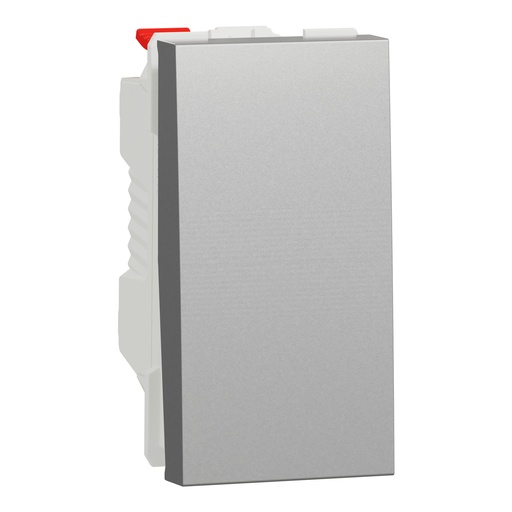 [SCHNU310630] Unica - bouton-poussoir NO - 10A - connex rapide - 1 mod - Alu - méca seul