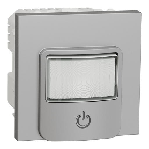 [SCHNU352530] Unica - détecteur de mouvements + poussoir - 230V - 10A - Alu - méca seul