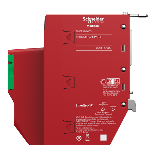 [SCHBMEP584040S] Modicon M580 - CPU Safety, 16/4 MB mémoire, 16 stations RIO X80
