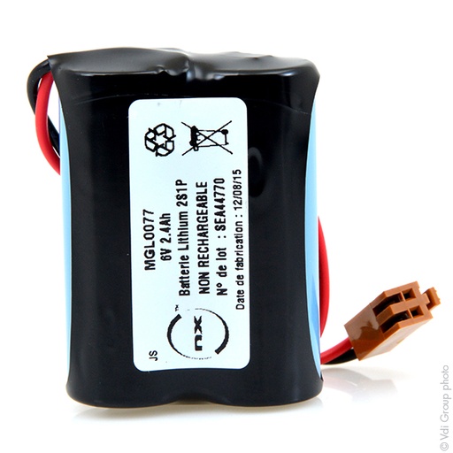[ENIMGL0077] Pack(s) Batterie automate 2x CR17450 2S1P ST1 6V 2.4Ah JAE
