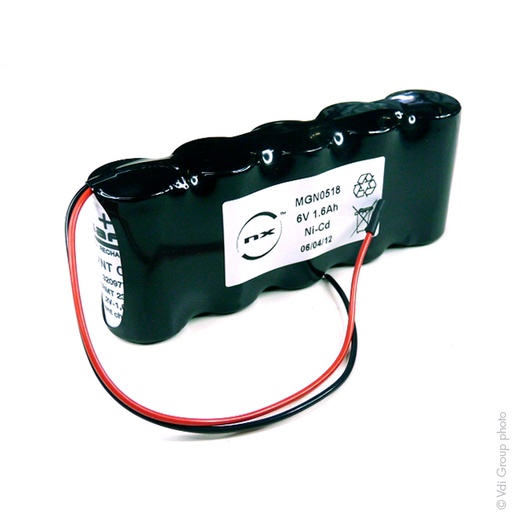 [ENIMGN0518] Pack(s) Batterie eclairage secours 5x SC VNT 5S1P ST1 6V 1.6Ah fils