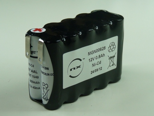 [ENIMGN0628] Pack(s) Batterie Nicd 10x AA VT 10S1P ST2 12V 0.8Ah Cosse
