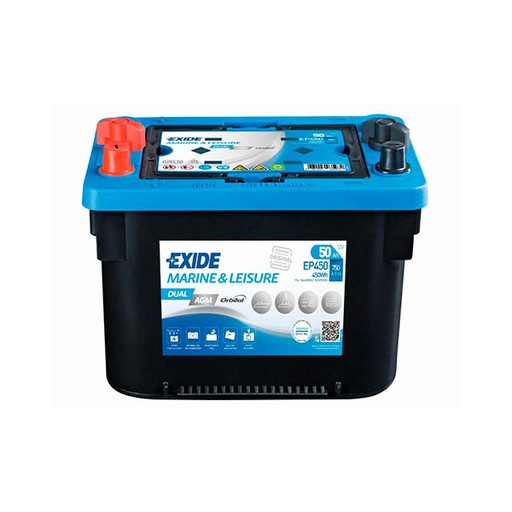 [ENIBPA70104] Batterie(s) Batterie bateau EXIDE Dual AGM EP450 (450Wh) 12V 50Ah Auto