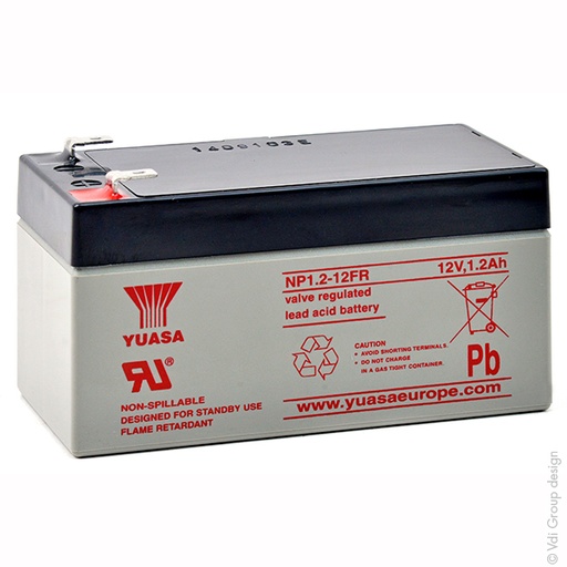 [ENIAMP9225] Batterie(s) Batterie plomb AGM YUASA NP1.2-12FR 12V 1.2Ah F4.8